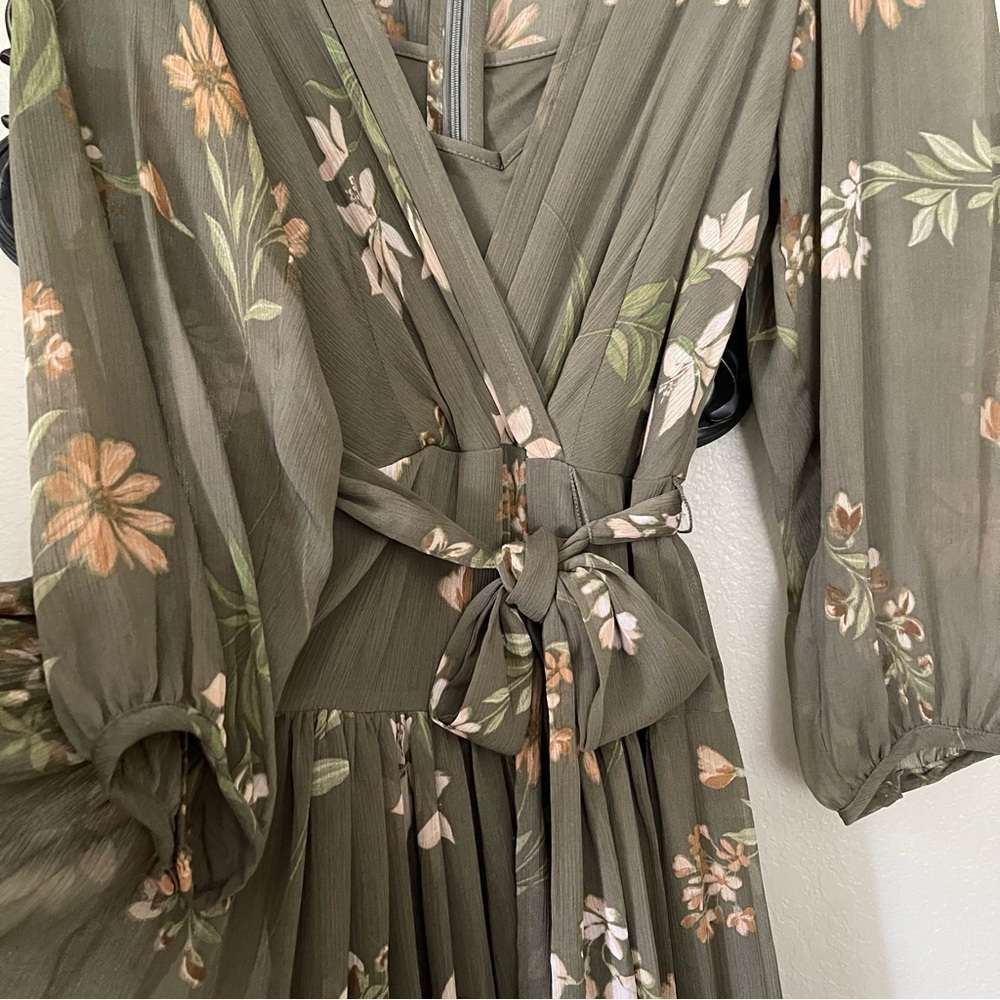 CALVIN KLEIN Women’s Balloon Sleeve Floral Maxi Dress Size 8 - Picture 6 of 15